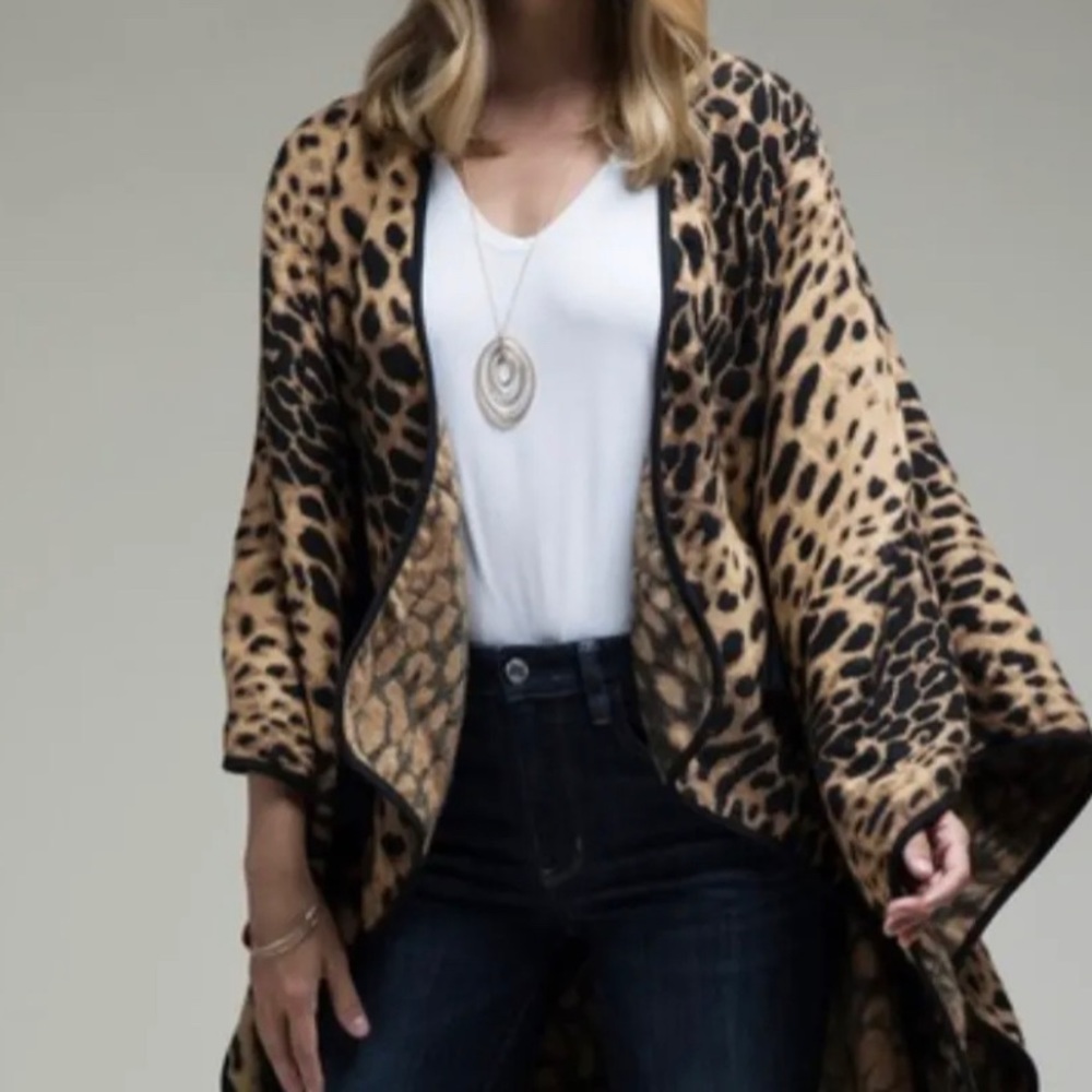 Leopard Print Ruana
